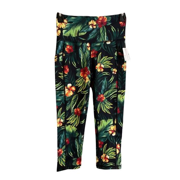 Ideology Leggings Size XS Tropical Pattern 7/8 High Rise Pockets NWT - Picture 1 of 11